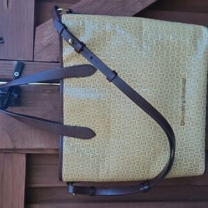 Dooney & Bourke Tan Woven Embossed Leather Tote Bag